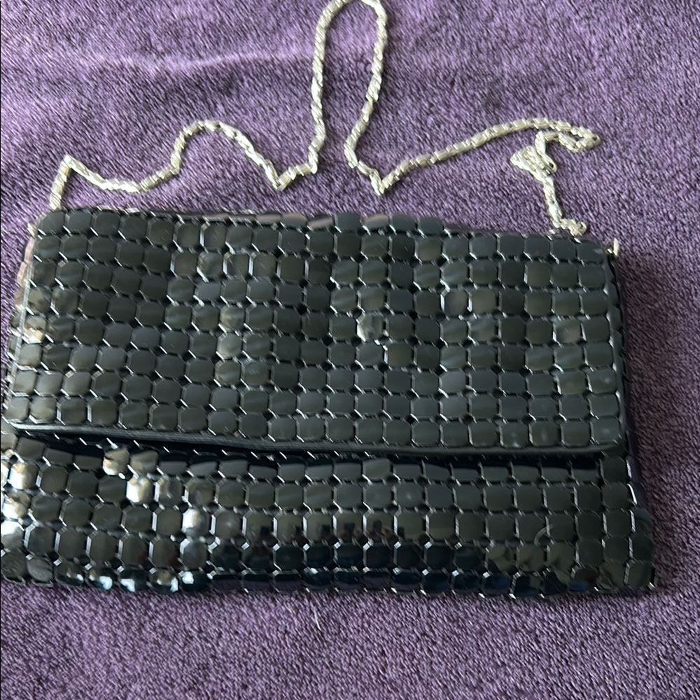 Black Chain Clutch Bag